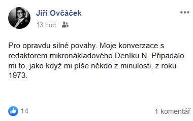 Jiří Ovčáček debatuje s novinářem